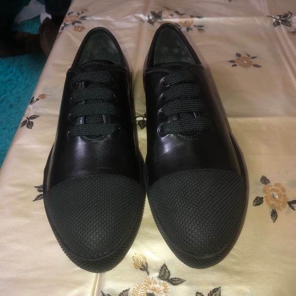 Authentic luxury Prada lace up shoes rubber cap black New - Picture 8 of 13